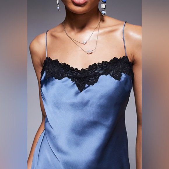 bebe Blue and Black Lace Trim Camisole (first photo is inspo) - Picture 1 of 5